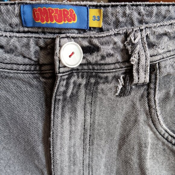 Vintage Y2K Empyre Relax Distressed Gray Denim Jeans Size 33 36x31 Fit - Picture 6 of 11